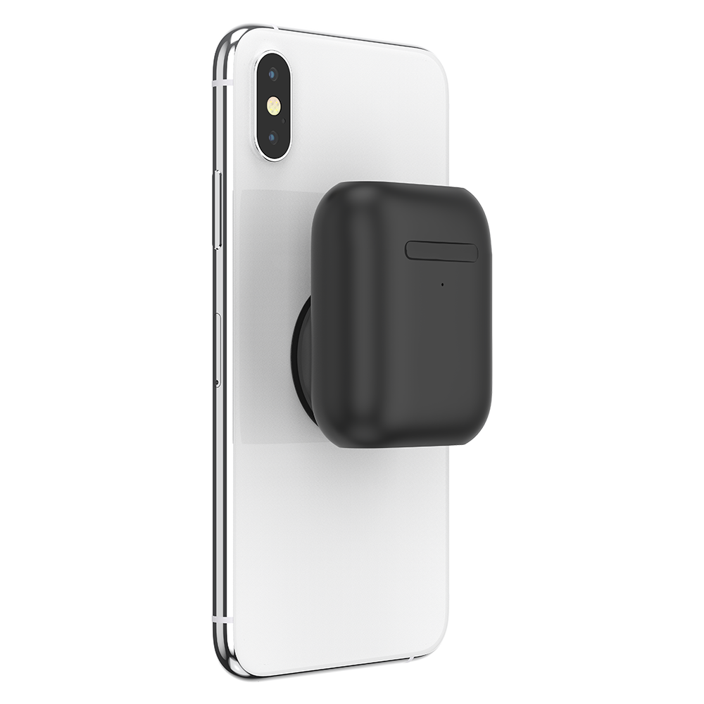 PopSockets PopGrips Swappable AirPods Case+Holder Device Stand and Grip - Black
