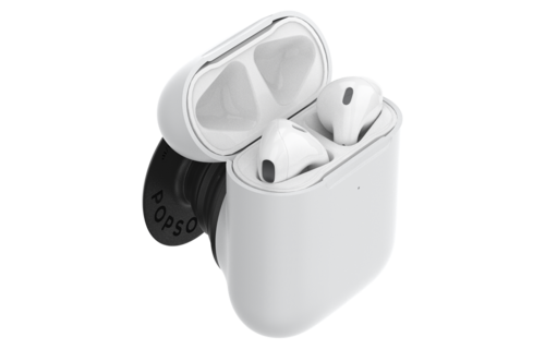 PopSockets PopGrips Swappable AirPods Case+Holder Device Stand and Grip - White