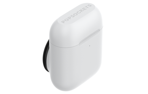 PopSockets PopGrips Swappable AirPods Case+Holder Device Stand and Grip - White
