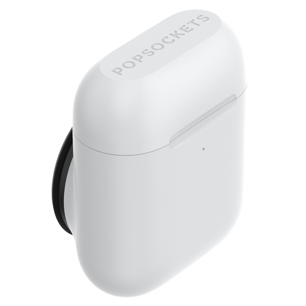 PopSockets PopGrips Swappable AirPods Case+Holder Device Stand and Grip - White