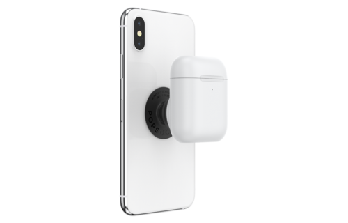 PopSockets PopGrips Swappable AirPods Case+Holder Device Stand and Grip - White