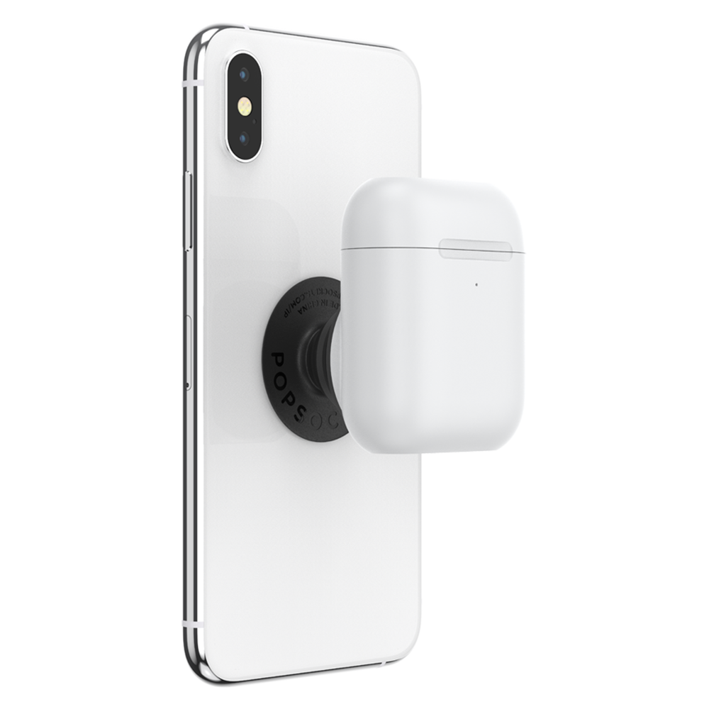 PopSockets PopGrips Swappable AirPods Case+Holder Device Stand and Grip - White