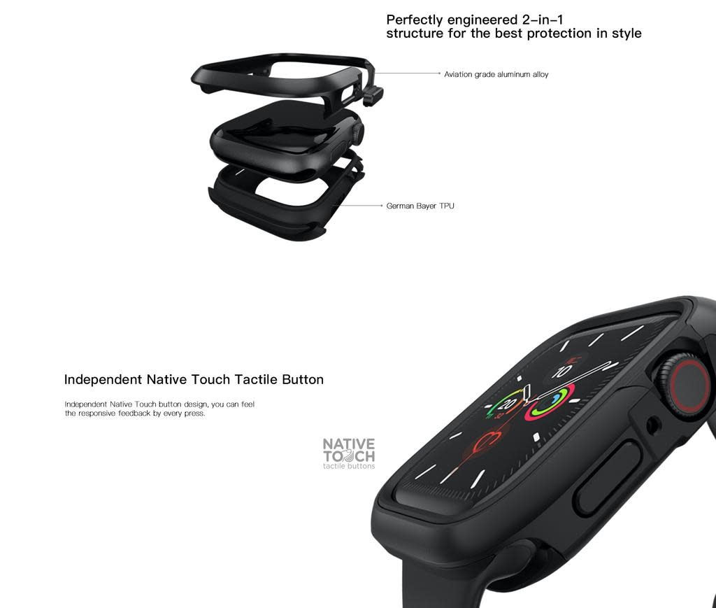 SwitchEasy Odyssey Metail Case for Apple Watch 40mm - Flash Rose Gold