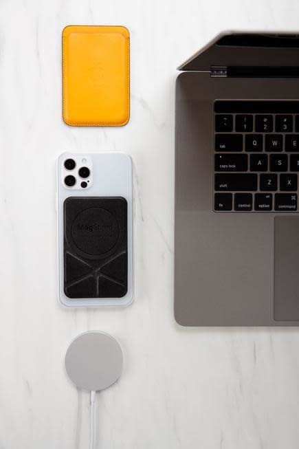 SwitchEasy MagStand Leather Stand for iPhone 11 and 12 - Pink sand