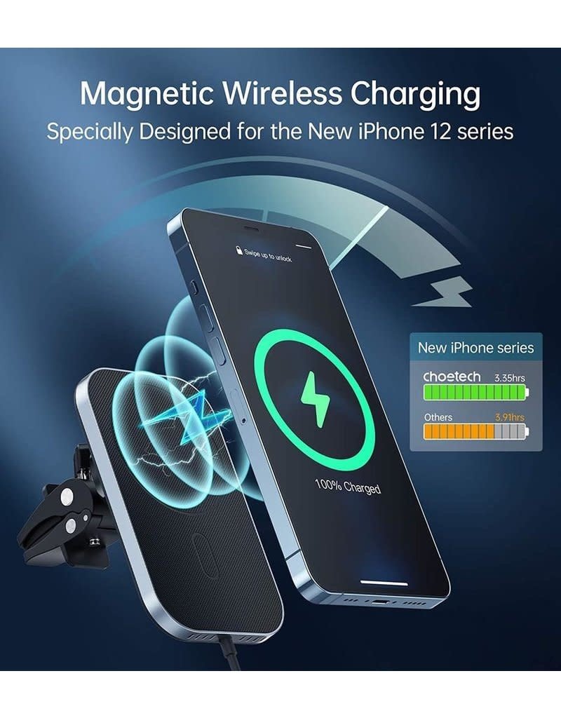 Choetech Choetech MagLeap Magnetic Wireless Car Charger Air Vent - Black