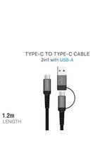 AMAZINGthing AT SUPREMELINK TYPE C TO TYPE C WITH USB A CABLE 1.2M -  BLACK
