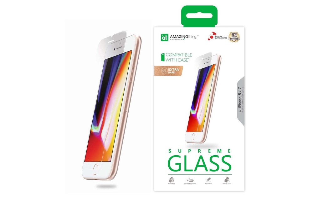 AT IPHONE 7/8 0.33MM SUPREME GLASS (CRYSTAL)