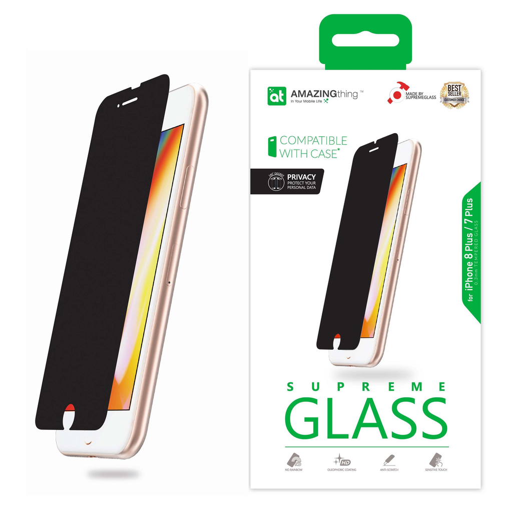 AT IPHONE 7/8 PLUS 0.3MM 180’ PRIVACY SUPREME GLASS