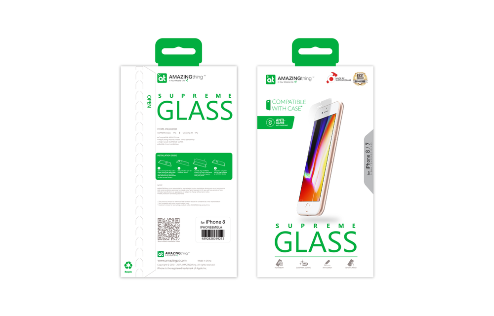 AT IPHONE 7/8 0.3MM ANTI-GLARE SUPREME GLASS (MATTE)