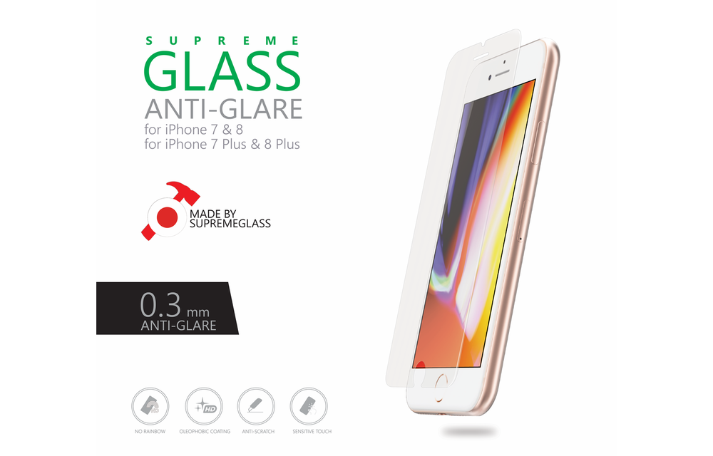 AT IPHONE 7/8 0.3MM ANTI-GLARE SUPREME GLASS (MATTE)