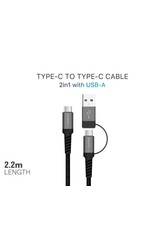 AMAZINGthing AT SUPREMELINK TYPE C TO TYPE C WITH USB A CABLE 2.2M BLACK