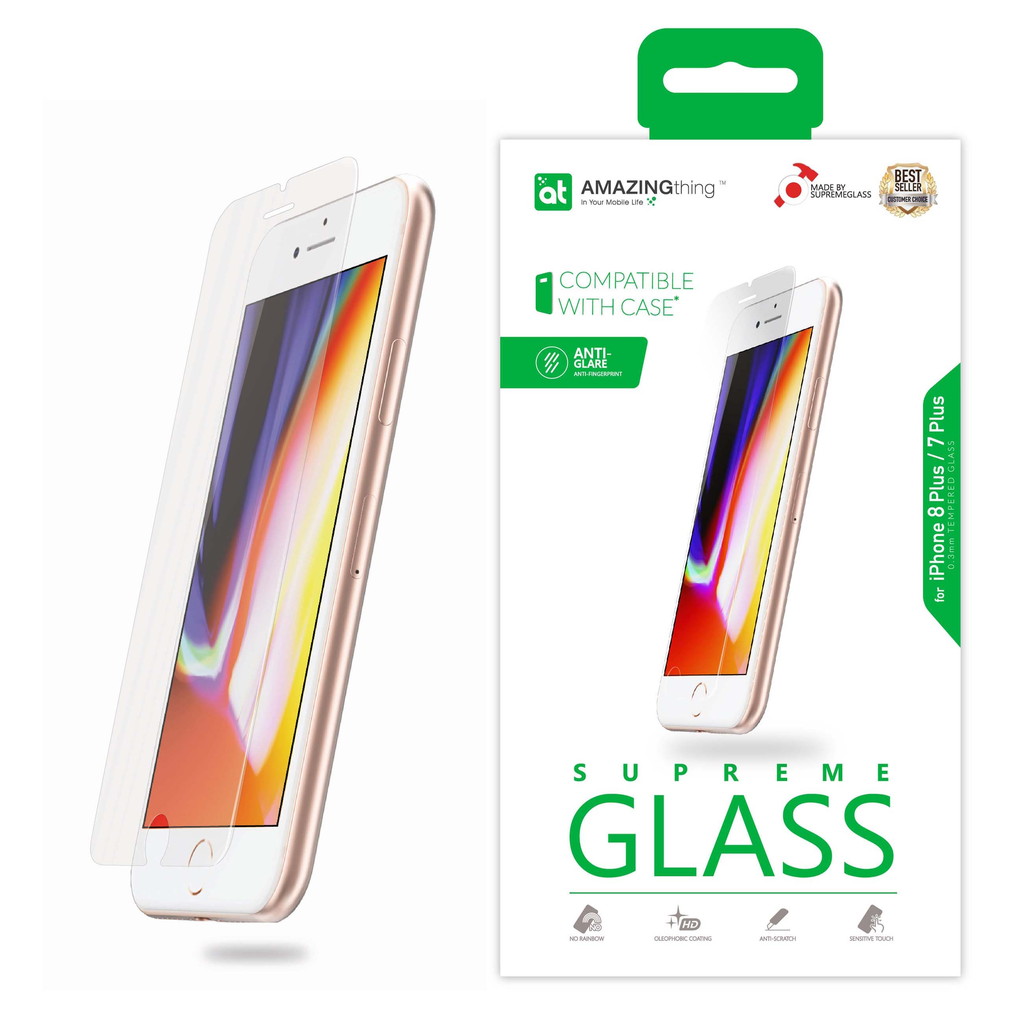 AT IPHONE 7/8 PLUS 0.3MM ANTI-GLARE SUPREME GLASS (MATTE)