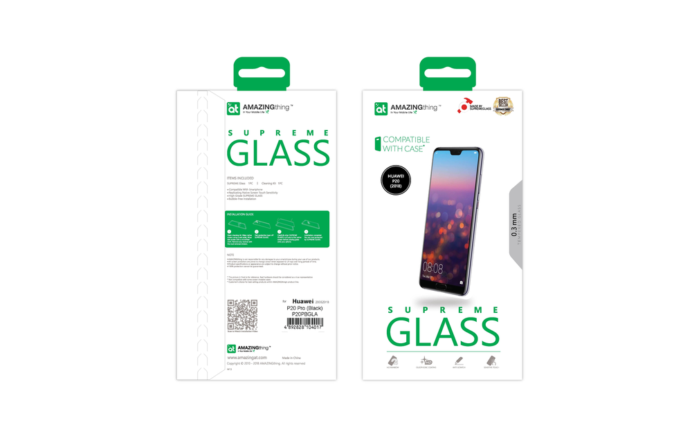 AT HUAWEI P20 2.5D 0.3MM FULLY COVERD SUPREME GLASS (BLACK)