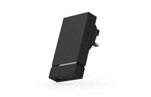 Native Union Smart Wall Charger PD with International Adapters 2Port (USB-A + USB-C ) 18W - Slate