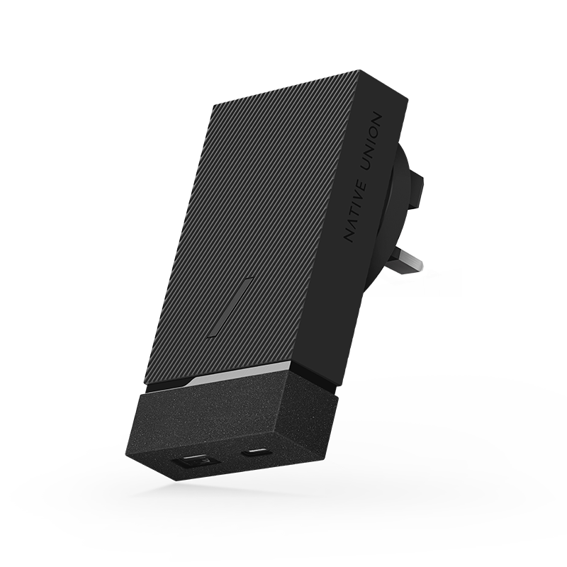 Native Union Smart Wall Charger PD with International Adapters 2Port (USB-A + USB-C ) 18W - Slate