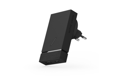 Native Union Smart Wall Charger PD with International Adapters 2Port (USB-A + USB-C ) 18W - Slate