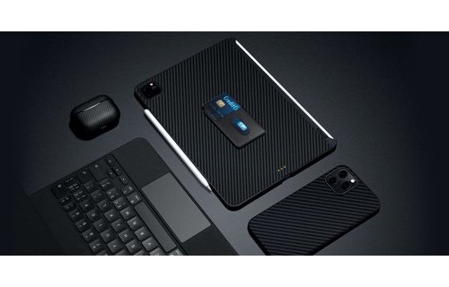 Pitaka Aramid Karbon Fiber MagEZ Case for iPad Pro 12.9” 4th-Gen (fit Smart/MagicKeyboard) - Black/Grey Twill