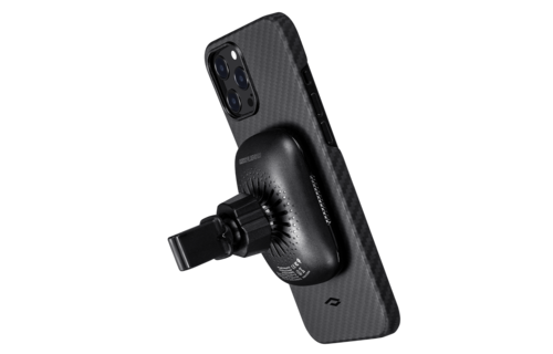 Pitaka Aramid Karbon Fiber MagEZ Case & In-Car Wireless Charging Kit iPhone 12/12 Pro - Black/Grey Twill