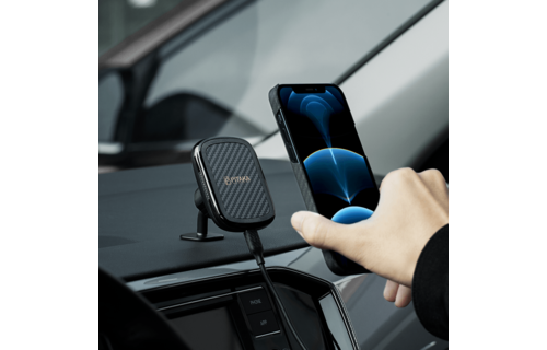 Pitaka Aramid Karbon Fiber MagEZ Case & In-Car Wireless Charging Kit iPhone 12/12 Pro - Black/Grey Twill
