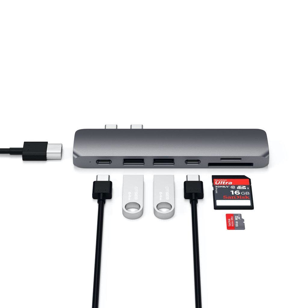 Satechi Type-C Pro Hub 7-in-2 with 4K HDMI - Space Gray