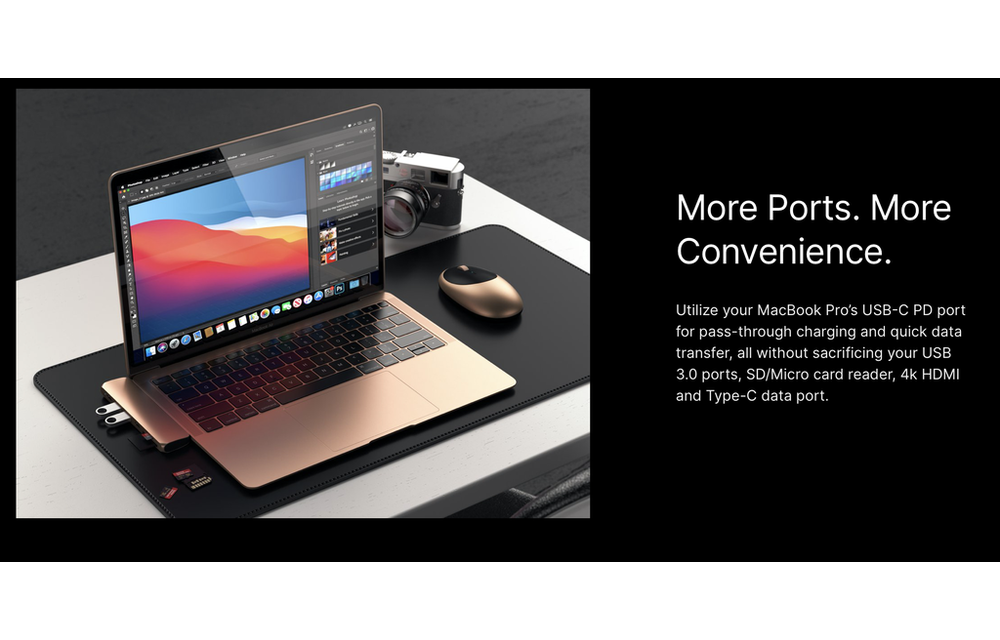 Satechi Type-C Pro Hub 7-in-2 with 4K HDMI - Space Gray