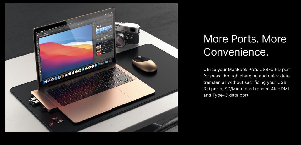 Satechi Type-C Pro Hub 7-in-2 with 4K HDMI - Space Gray