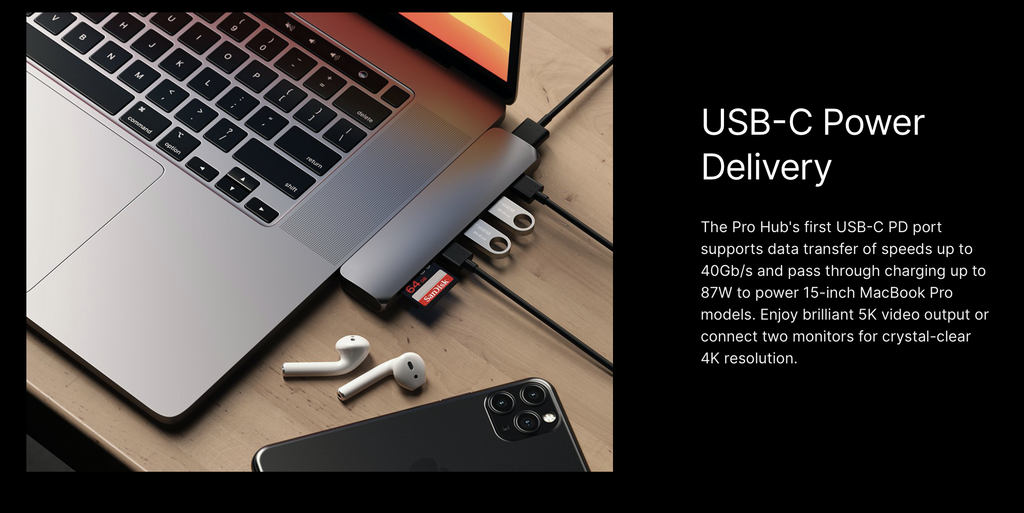 Satechi Type-C Pro Hub 7-in-2 with 4K HDMI - Space Gray