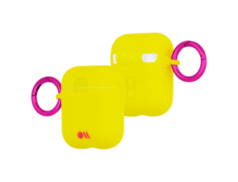 Case Mate Hook Ups Neon Apple Airpod 1/2 Case and Neck Strap - Lemon Lime
