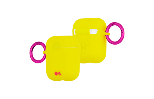 Case Mate Hook Ups Neon Apple Airpod 1/2 Case and Neck Strap - Lemon Lime