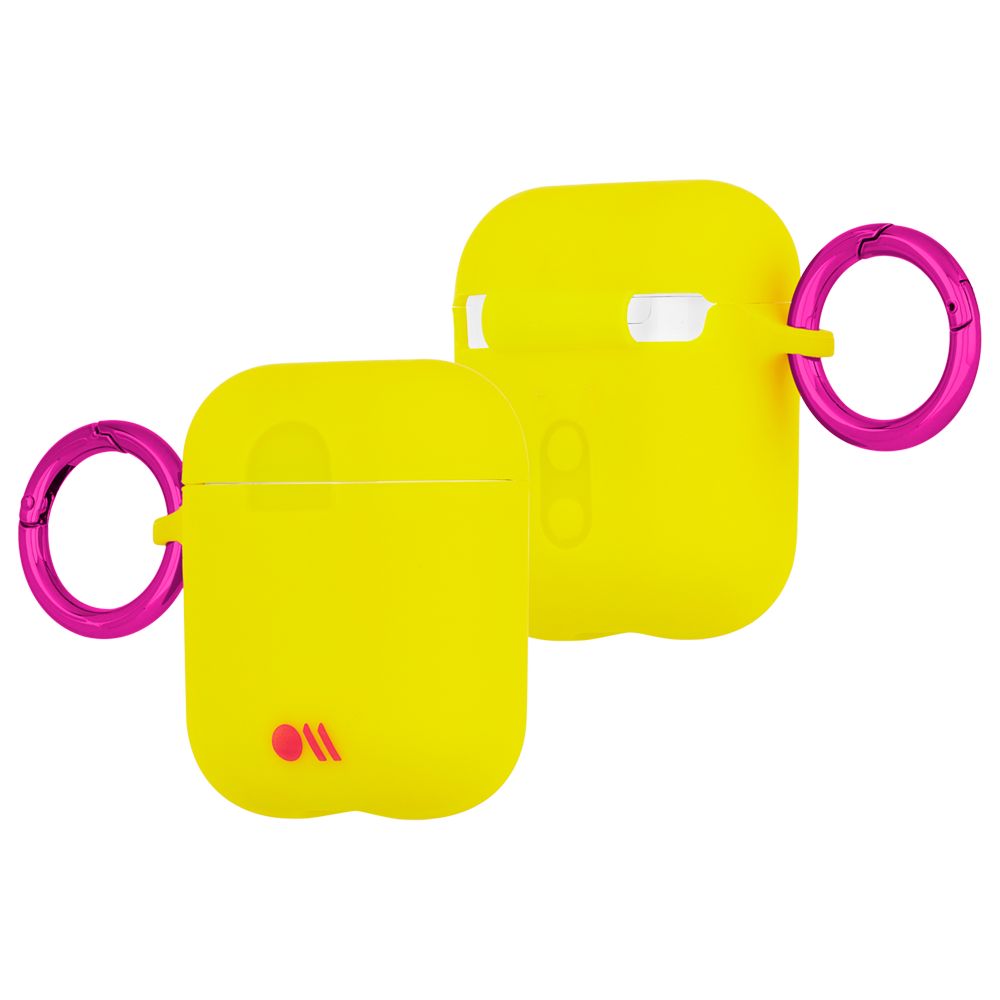 Case Mate Hook Ups Neon Apple Airpod 1/2 Case and Neck Strap - Lemon Lime