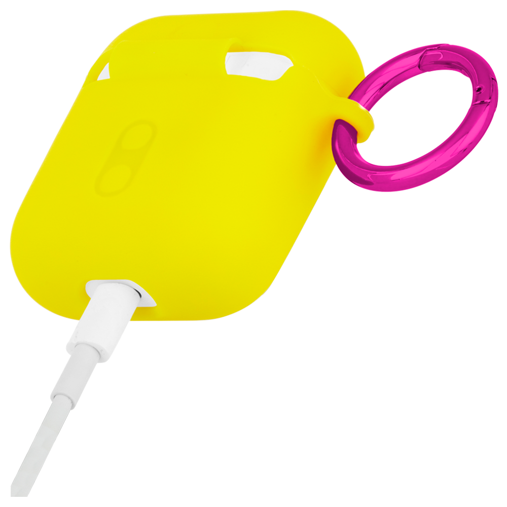 Case Mate Hook Ups Neon Apple Airpod 1/2 Case and Neck Strap - Lemon Lime