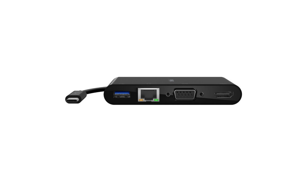 Belkin USB C Multimedia + Charge Adapter 4K HDMI VGA USB A Ethernet 100W PD - Black