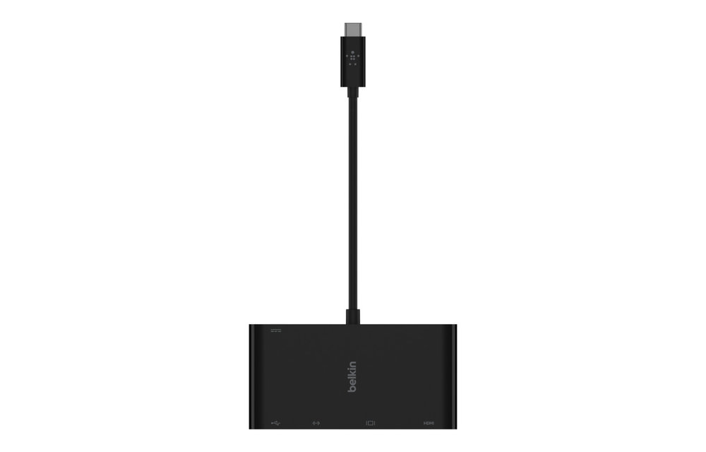 Belkin USB C Multimedia + Charge Adapter 4K HDMI VGA USB A Ethernet 100W PD - Black
