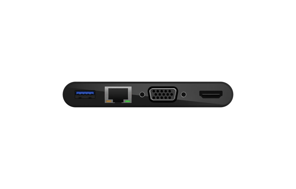 Belkin USB C Multimedia + Charge Adapter 4K HDMI VGA USB A Ethernet 100W PD - Black