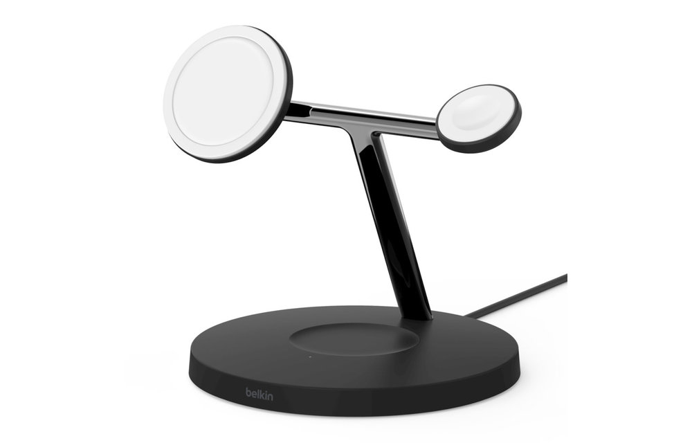 Belkin Boost Charge Pro 3-In-1 MagSafe Wireless Charging Stand UK Plug - Black