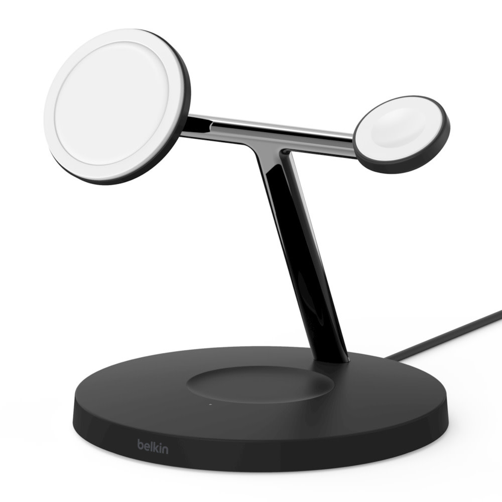 Belkin Boost Charge Pro 3-In-1 MagSafe Wireless Charging Stand UK Plug - Black