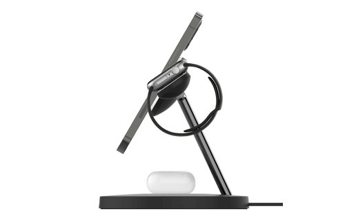 Belkin Boost Charge Pro 3-In-1 MagSafe Wireless Charging Stand UK Plug - Black