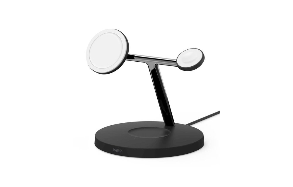Belkin Boost Charge Pro 3-In-1 MagSafe Wireless Charging Stand - Black