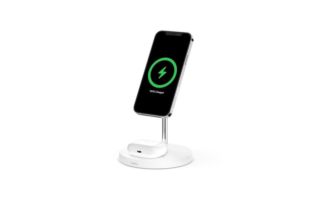 Belkin Boost Charge Pro 2-In-1 MagSafe Wireless Charging Stand - White