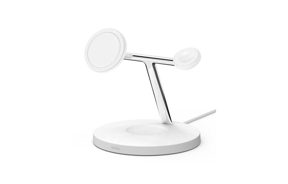 Belkin Boost Charge Pro 3-In-1 MagSafe Wireless Charging Stand - White