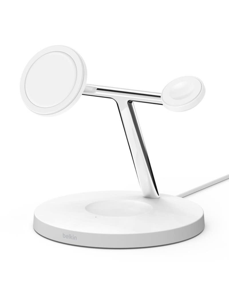 BELKIN Belkin Boost Charge Pro 3-In-1 MagSafe Wireless Charging Stand - White