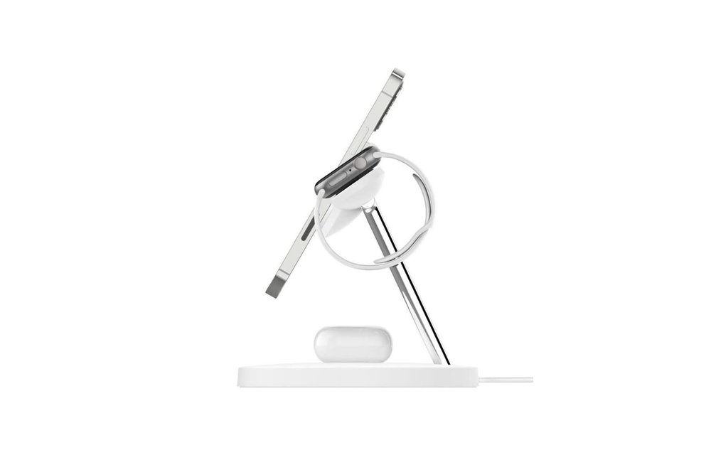 Belkin Boost Charge Pro 3-In-1 MagSafe Wireless Charging Stand - White