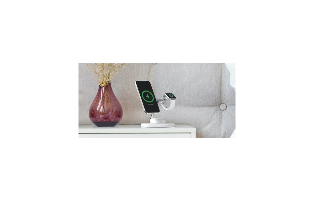 Belkin Boost Charge Pro 3-In-1 MagSafe Wireless Charging Stand - White