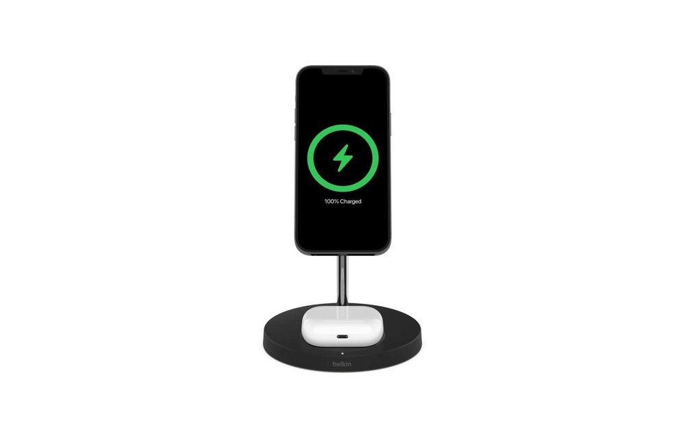 Belkin Boost Charge Pro 2-In-1 MagSafe Wireless Charging Stand - Black