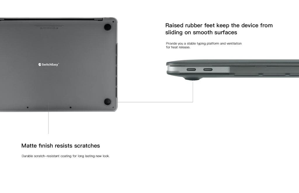 SwitchEasy Nude Hardshell Case for Apple MacBook Pro 16” (2019-2020) - Translucent Black