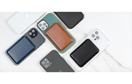 SwitchEasy Leather MagWallet with MagSafe for iPhone 12 Series - Saddle Brown