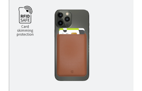 SwitchEasy Leather MagWallet with MagSafe for iPhone 12 Series - Saddle Brown