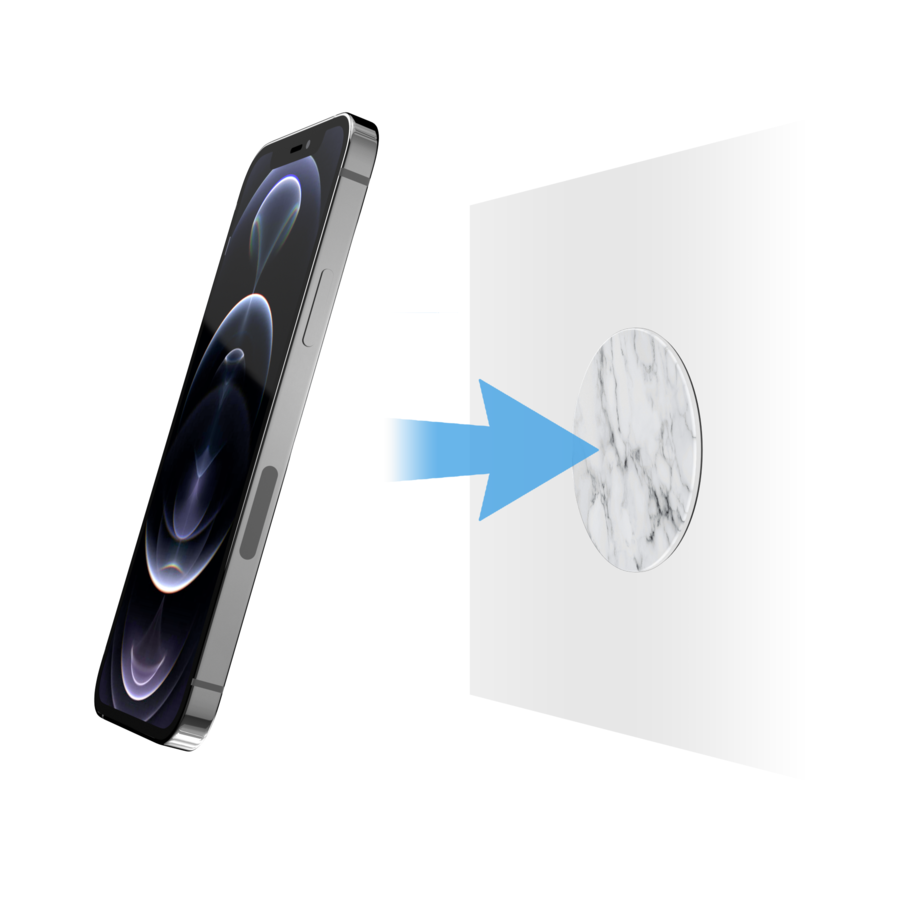 SwitchEasy MagPoka Magnetic Wall Mount Pad with MagSafe for iPhone 12 Series - Marble