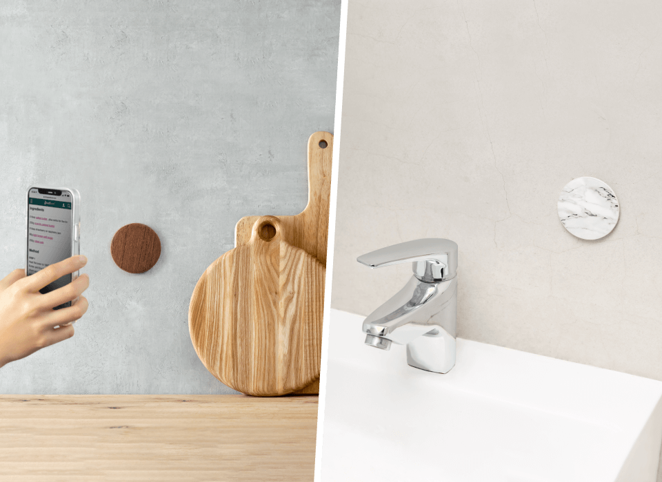 SwitchEasy MagPoka Magnetic Wall Mount Pad with MagSafe for iPhone 12 Series - Marble