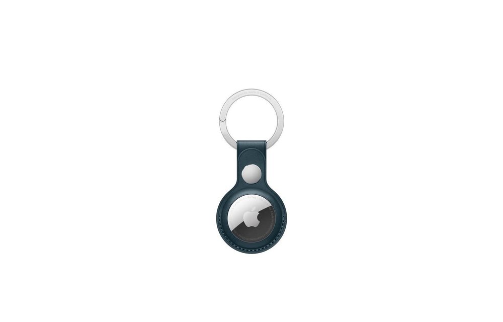 Apple Air Tag Leather Key Ring - Baltic Blue